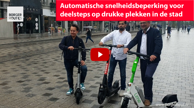stad Antwerpen en deelstepaanbieders Bird, Lime en Poppy Schepen voor Mobiliteit Koen Kennis 